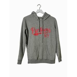 I Love H8 Sweatshirt Women's Medium Panthers NY Soft Drawstring Hoodie Gray